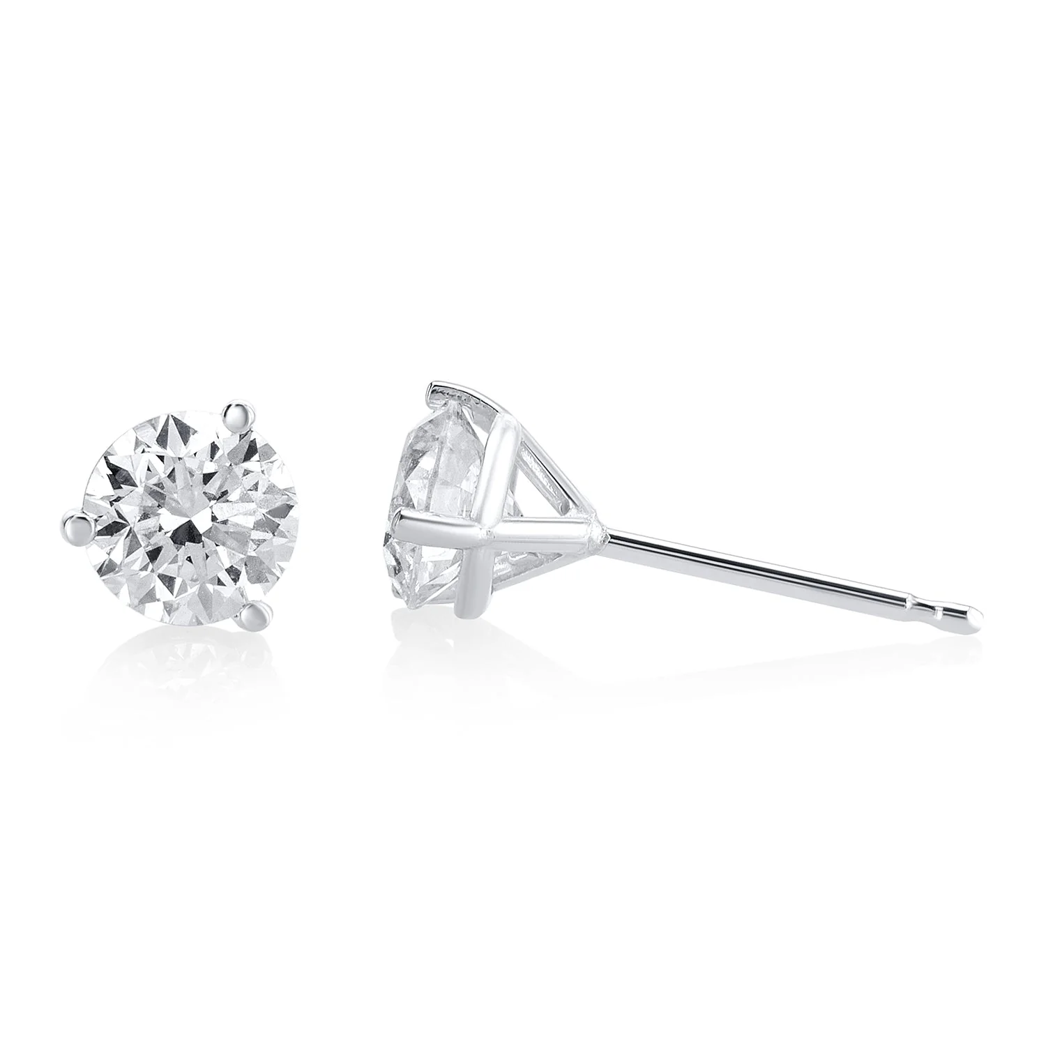 6.01 Carats Round Lab Grown Diamond Stud Earrings - Image 3