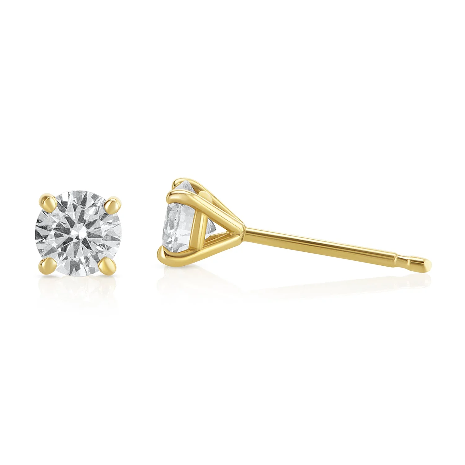.57 Carats Round Lab Grown Diamond Stud Earrings - Image 3