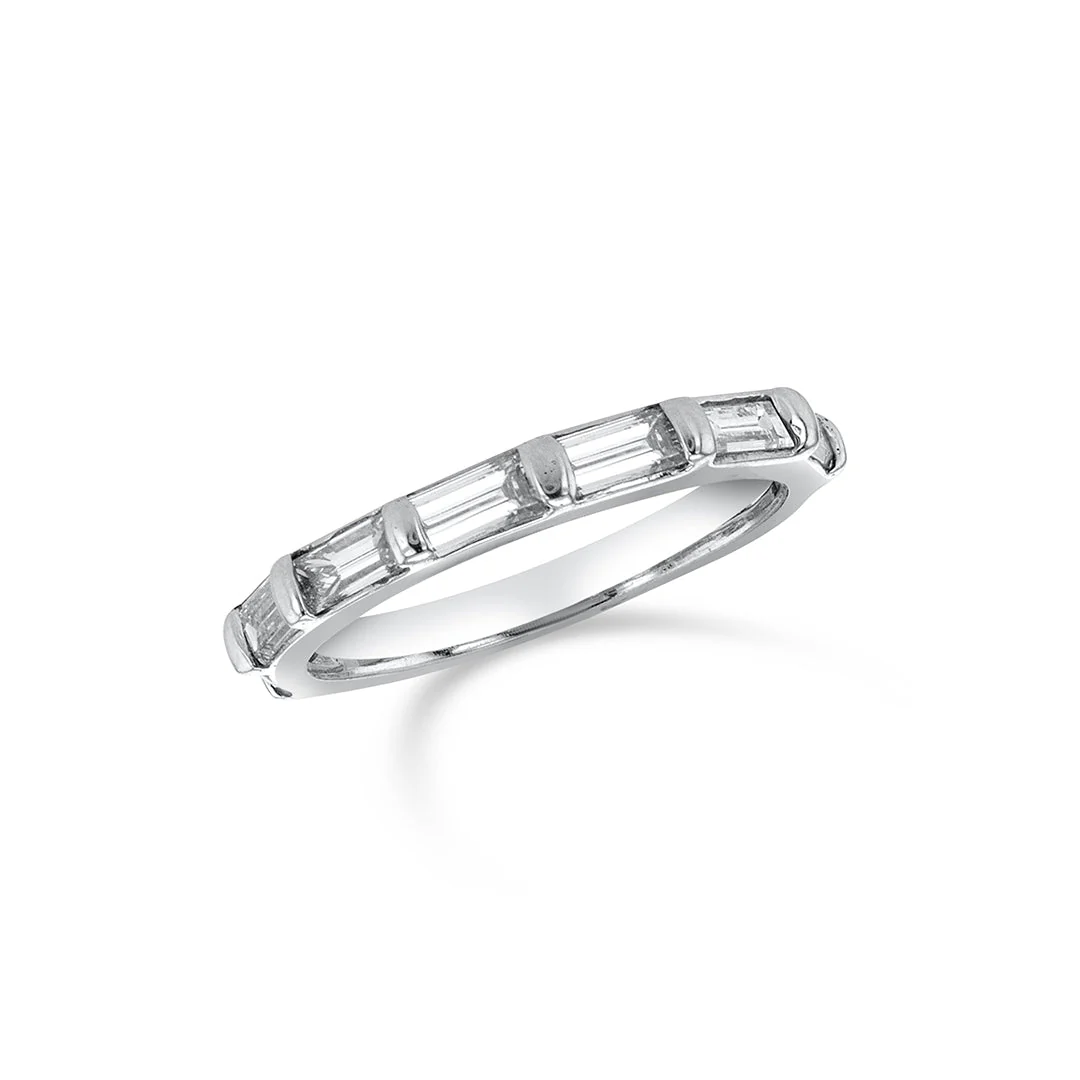 1.14 CT Baguette Diamond 14K White Gold Band