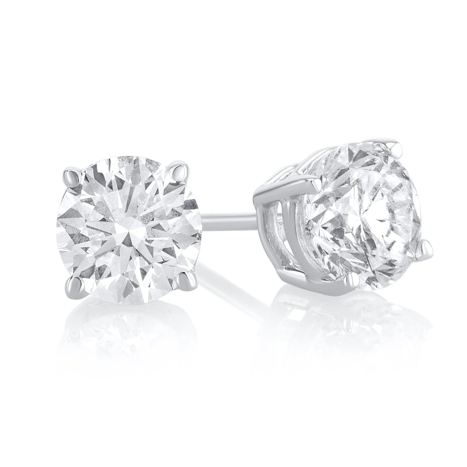 1.50 Carat Round Lab Grown Diamond Stud Earrings