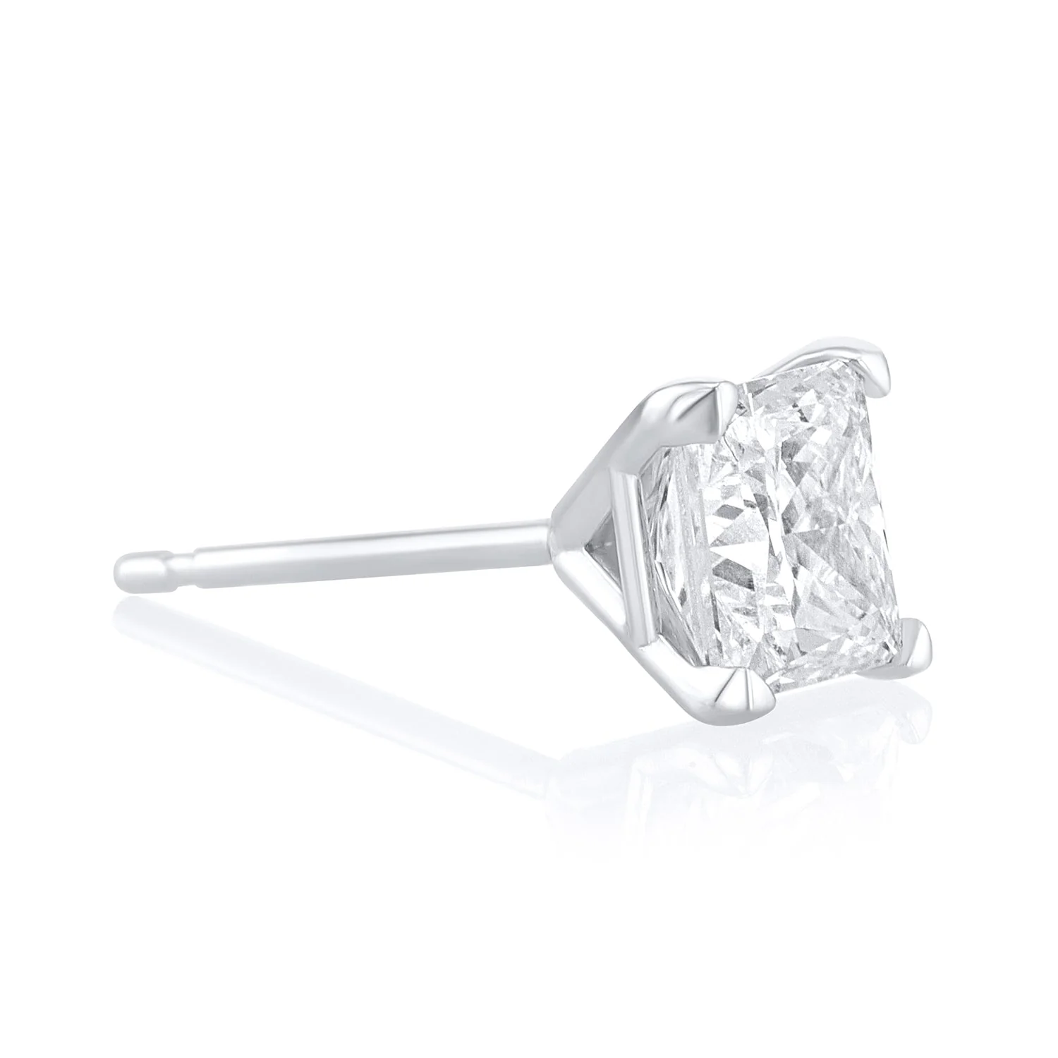 1.64 Carat Princess Lab Grown Diamond Stud Earrings - Image 2