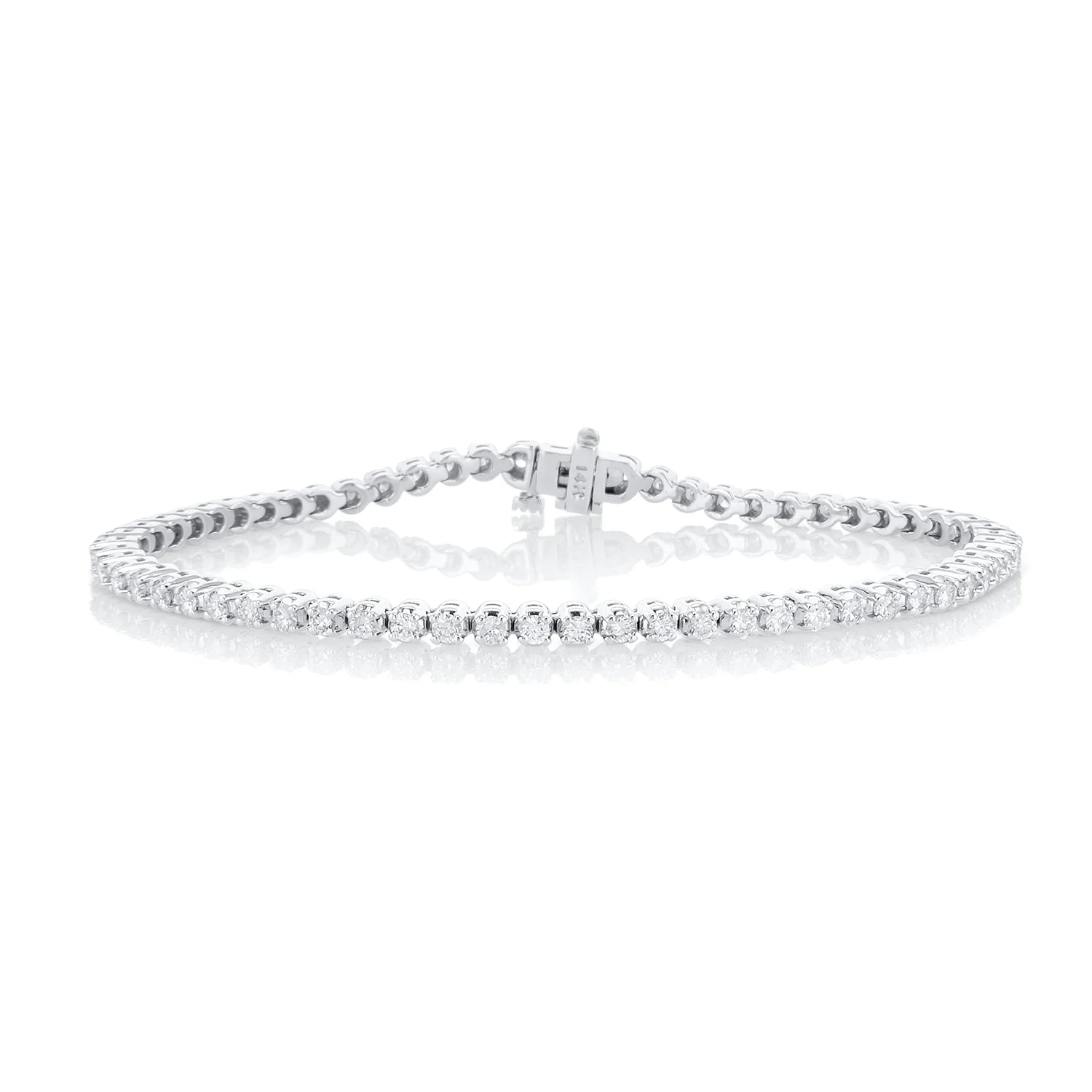 1.95 Carats Natural Diamond Tennis Bracelet