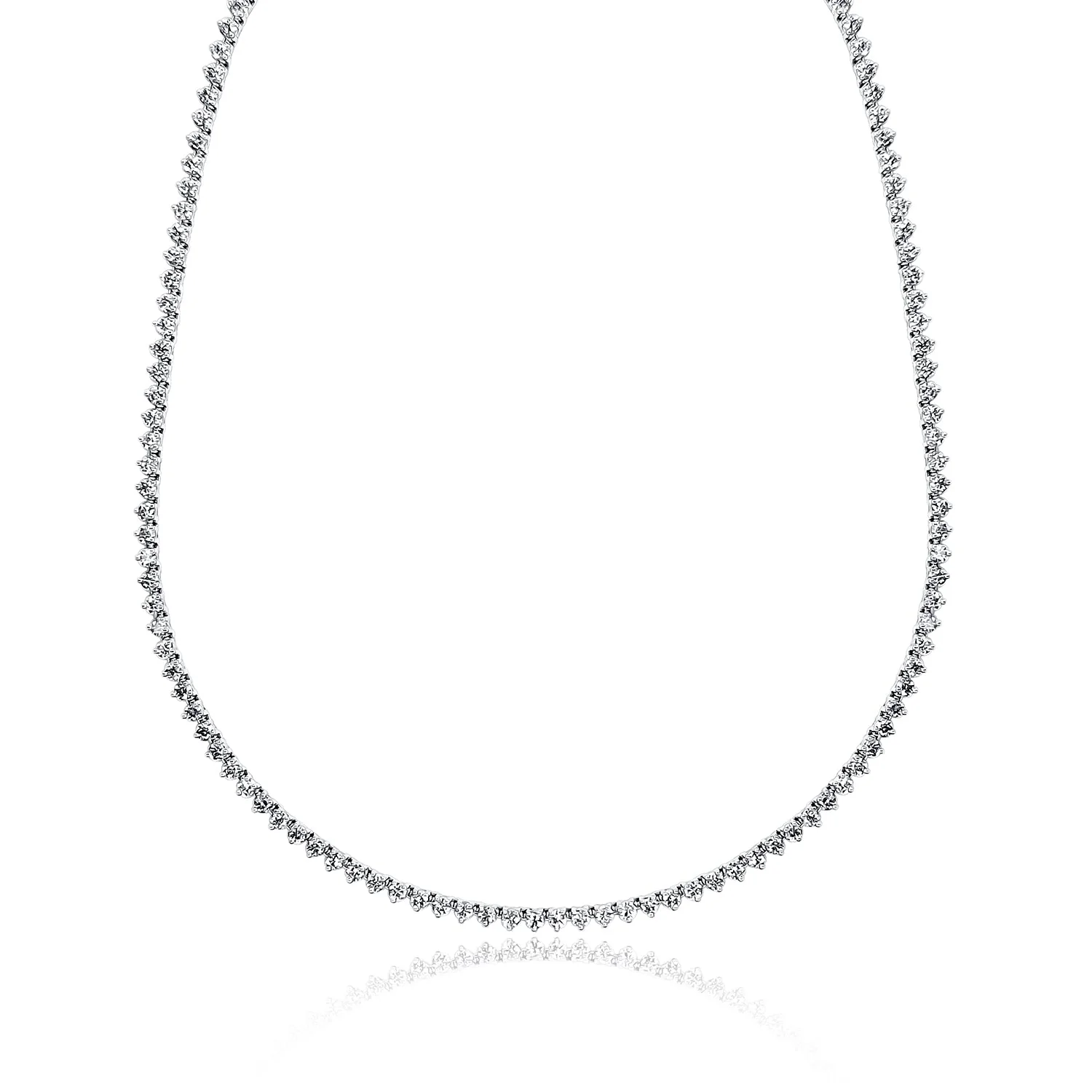 7.65 Carats Natural Diamond Tennis Necklace