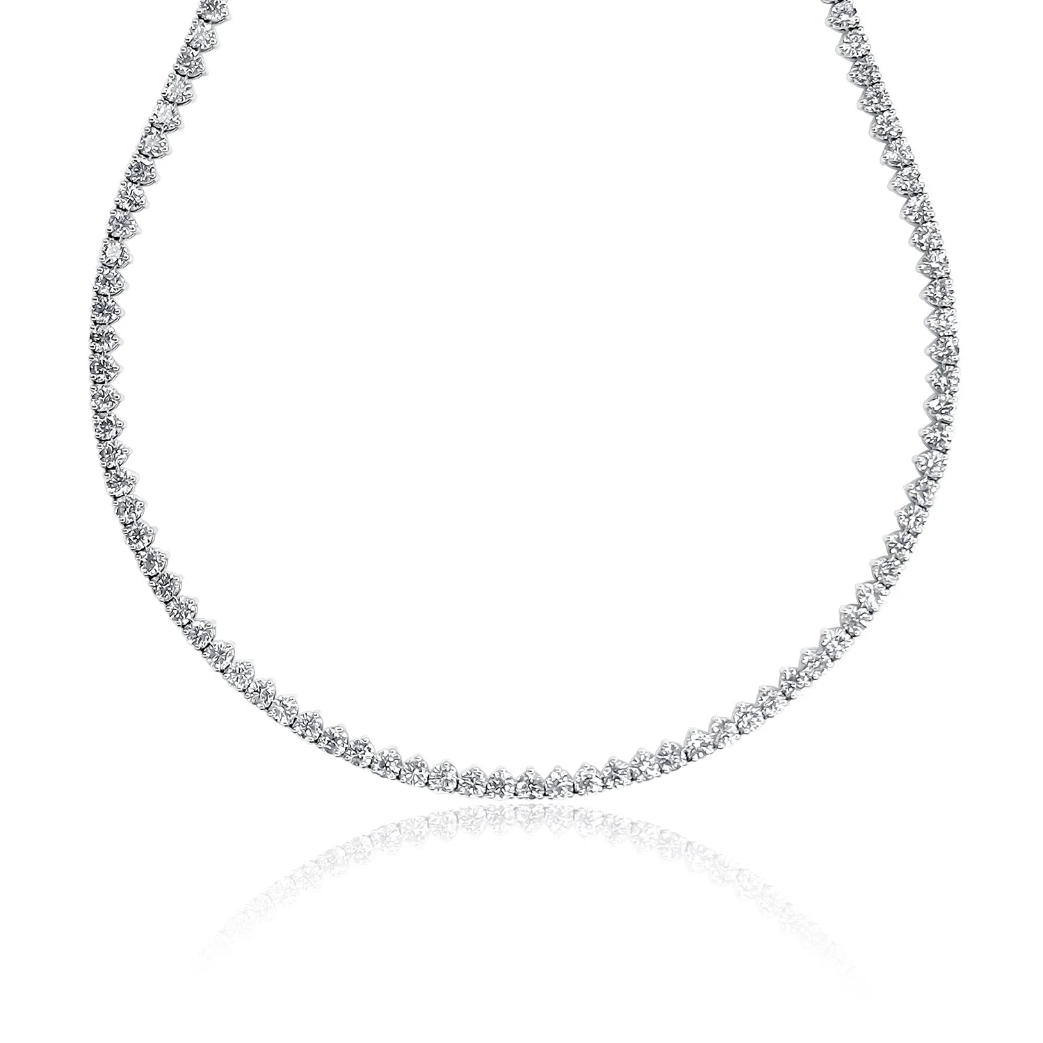 17.95 Carats Natural Diamond Tennis Necklace