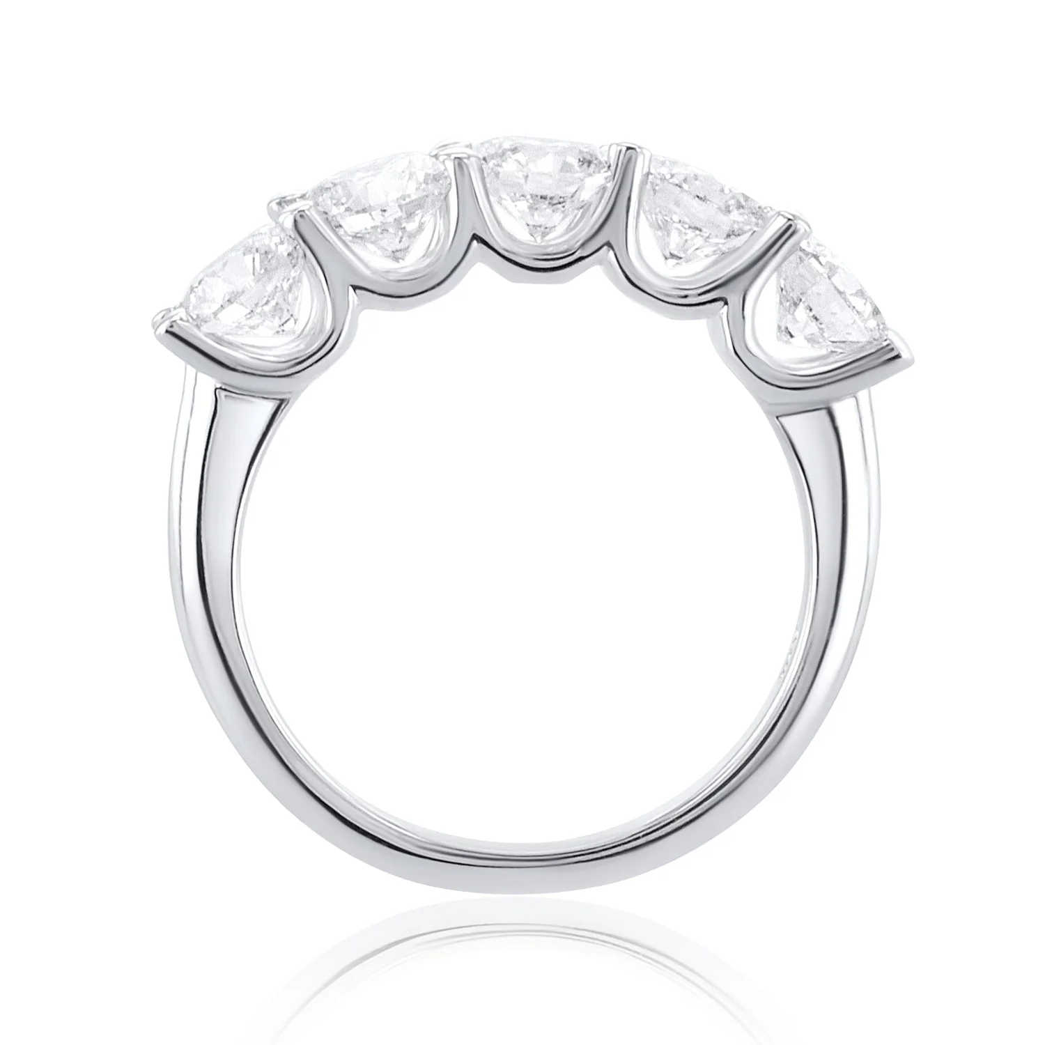 2.23 Carat Lab Grown Diamond 5 Stone Band set in 14K White Gold - Image 2