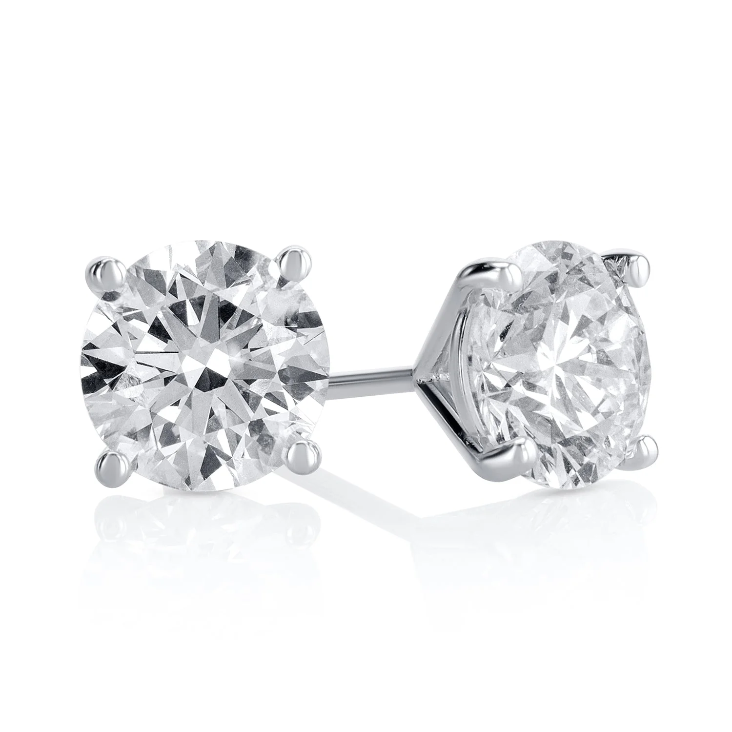 2.45 Carats Lab Grown Diamond Stud Earrings