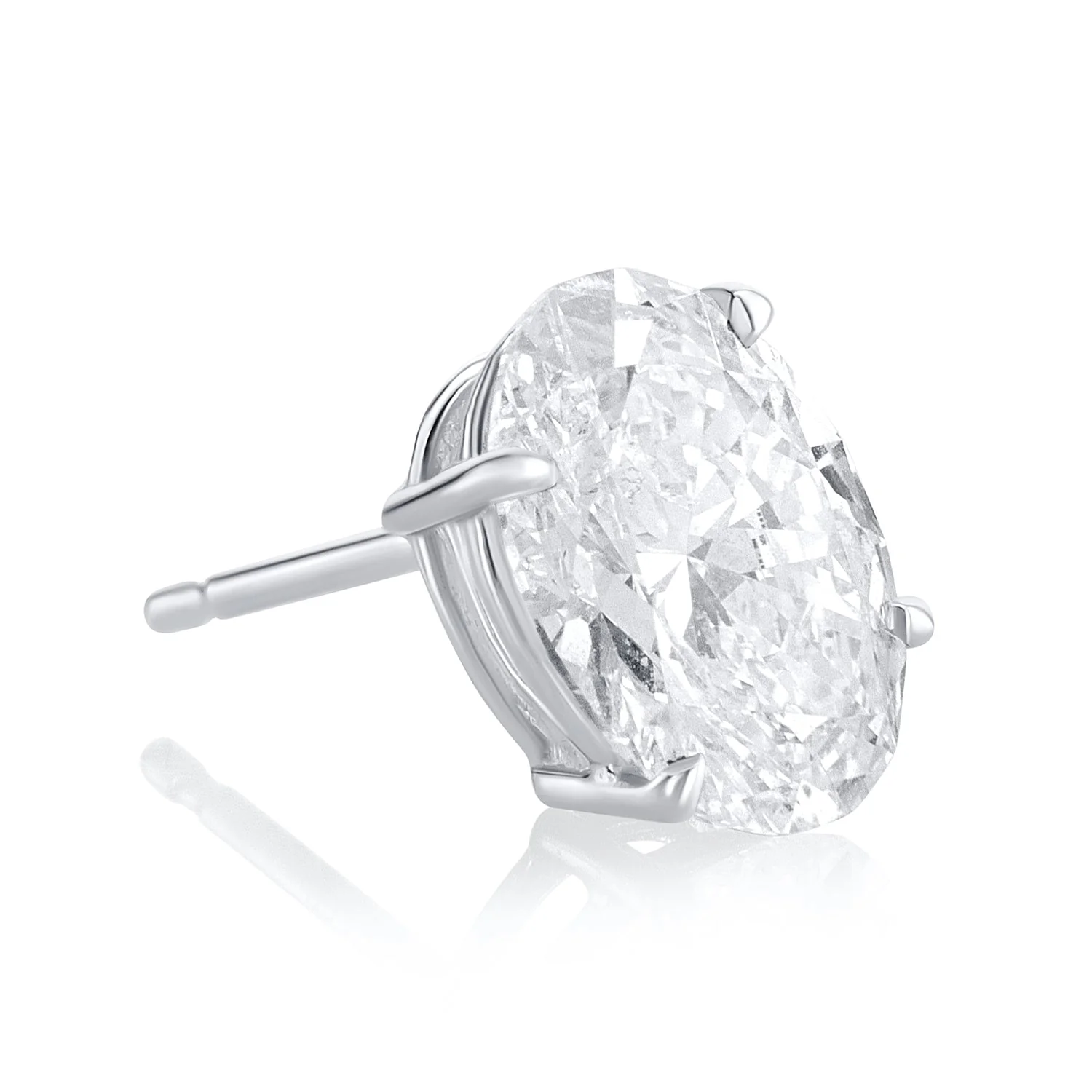 3.06 Carats Oval Lab Grown Diamond Stud Earrings - Image 2