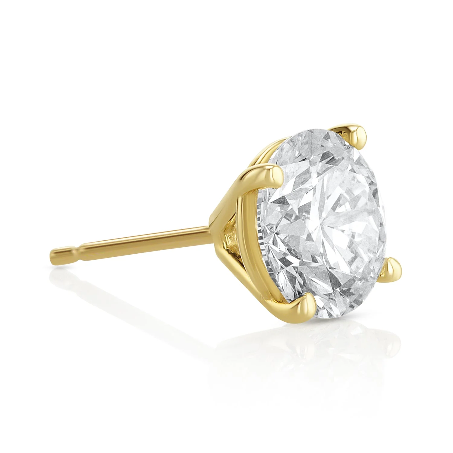 3.11 Carats Round Lab Grown Diamond Stud Earrings - Image 2