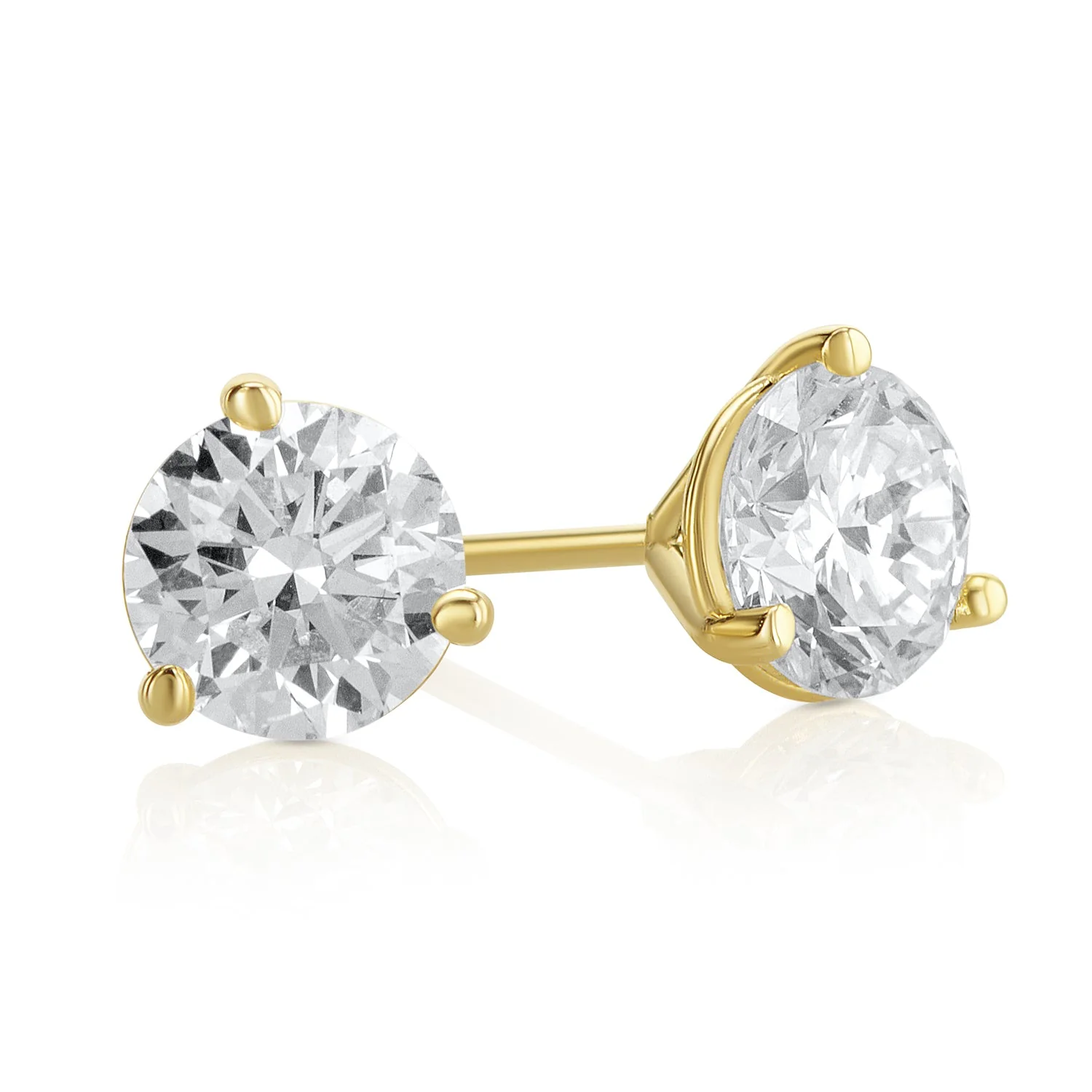 .35 Carats Round Lab Grown Diamond Stud Earrings