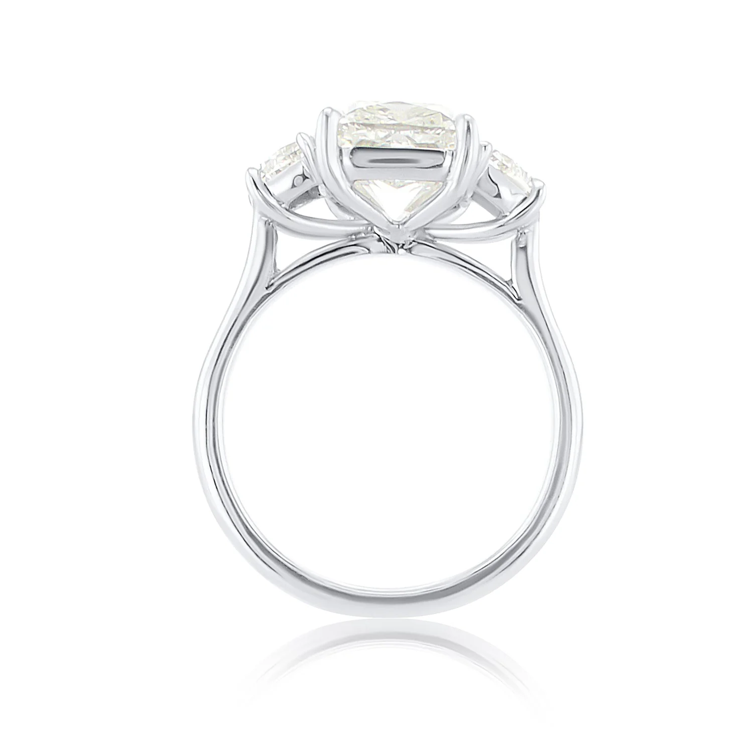 4.71 Carats Cushion Natural Diamond Three Stone Ring - Image 3