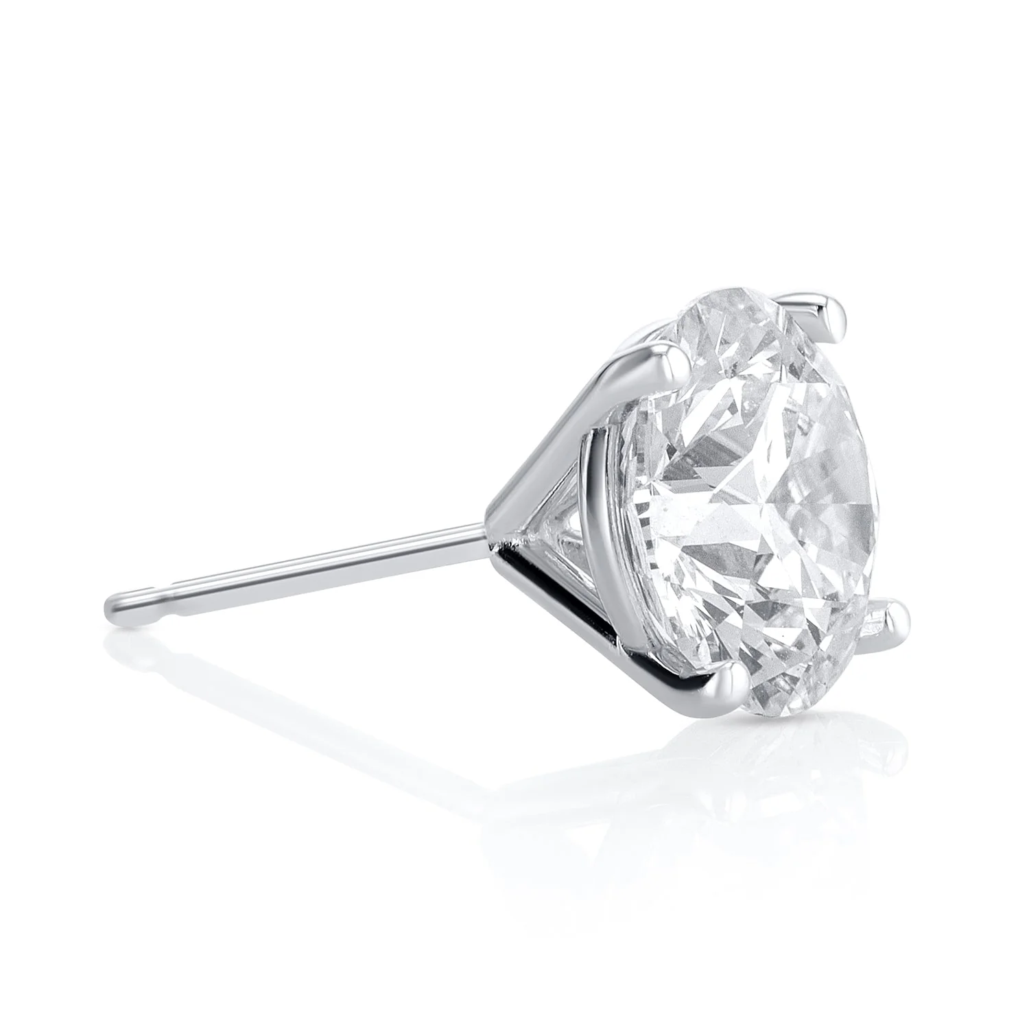 4.55 Carats Round Lab Grown Diamond Stud Earrings - Image 2
