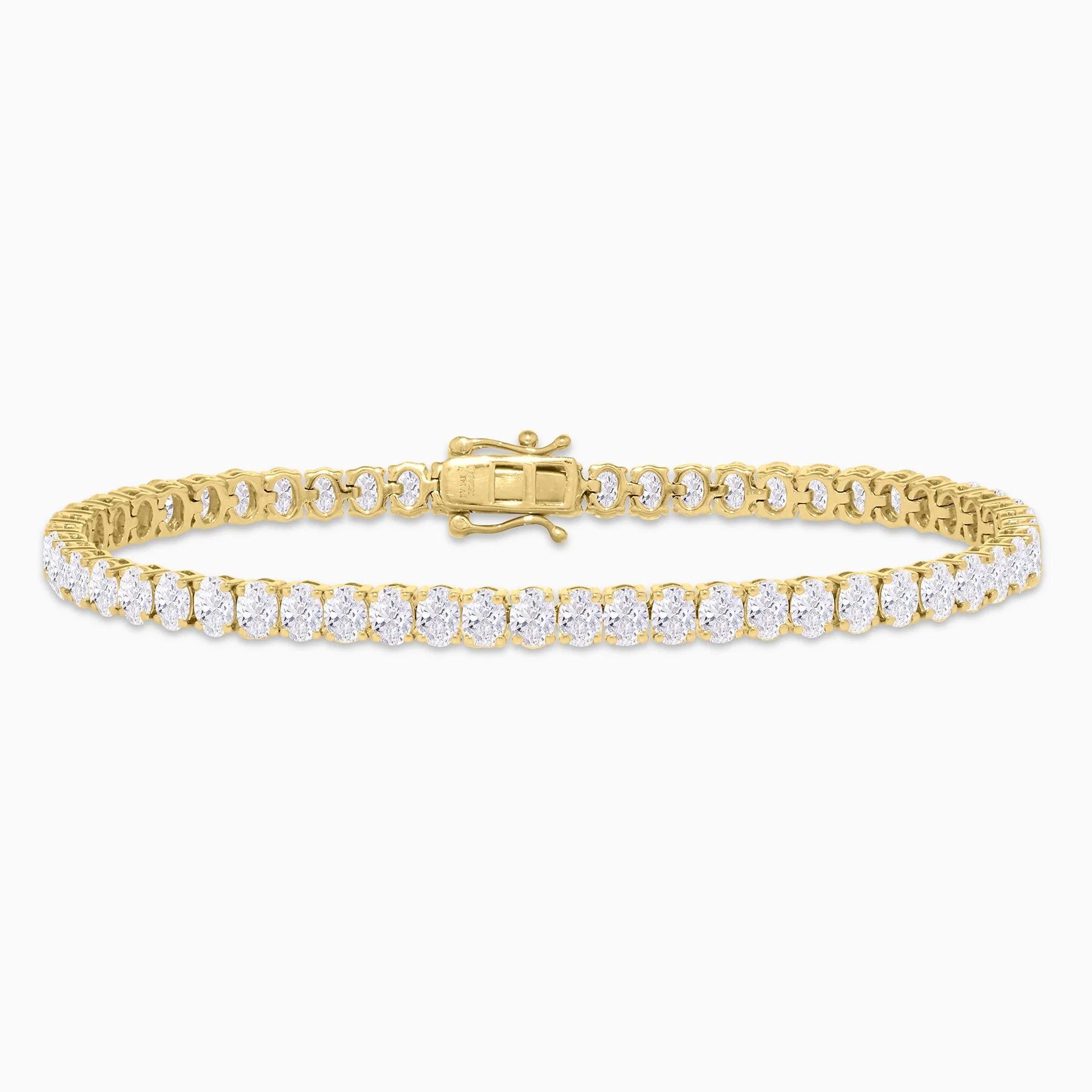 8.17 Carats Lab Grown Oval Diamond Tennis Bracelet