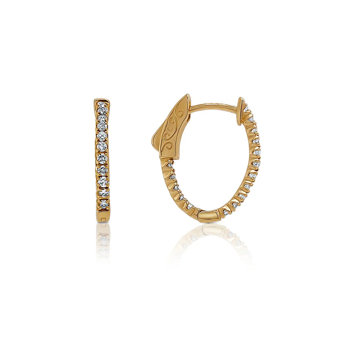 .49 Carat Natural Diamond Inside Out Hoop Earrings - Image 2