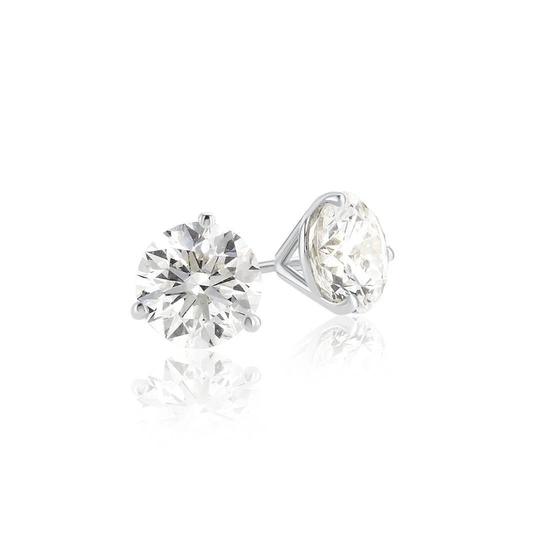 3.05 Carats Natural Diamond Stud Earrings